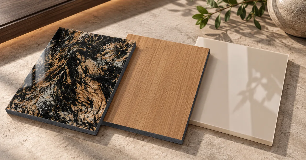 So sánh độ bóng PET-G, acrylic và sơn bóng dưới cùng nguồn sáng