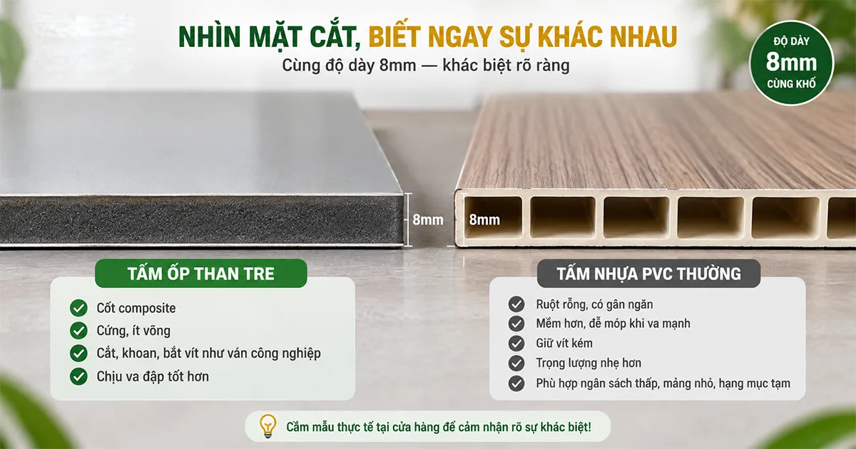 Phân biệt cốt composite đặc và tấm nhựa ruột rỗng