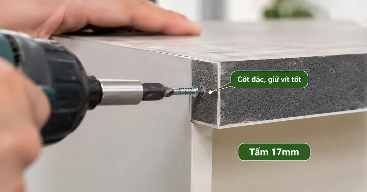 Kiểm tra mật độ cốt WPC bằng cách bắt vít