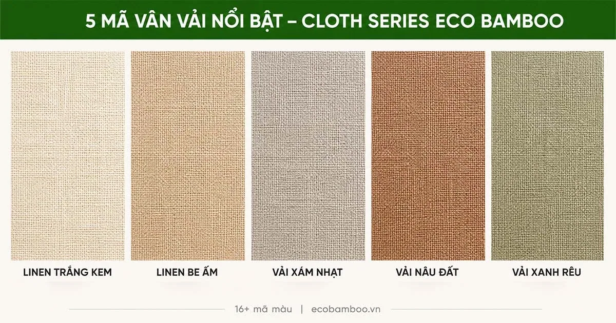 Năm mã tấm ốp vân vải nổi bật của Eco Bamboo