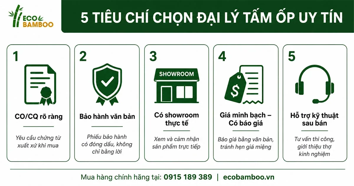 Năm tiêu chí nhận biết đại lý tấm ốp than tre uy tín