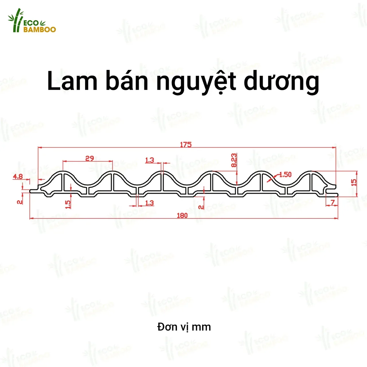 Lam sóng Eco Bamboo – Lam bán nguyệt dương EBL88004
