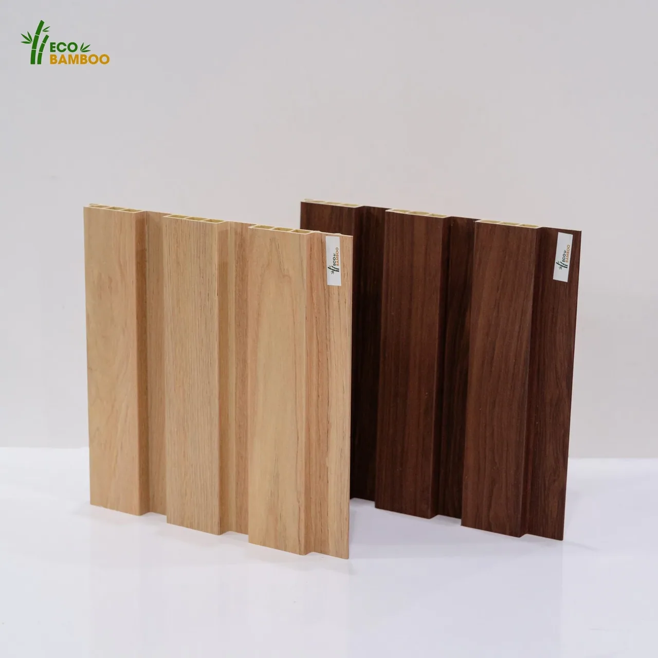 Lam sóng Eco Bamboo – Lam vuông cỡ to màu gỗ óc chó EBL88004