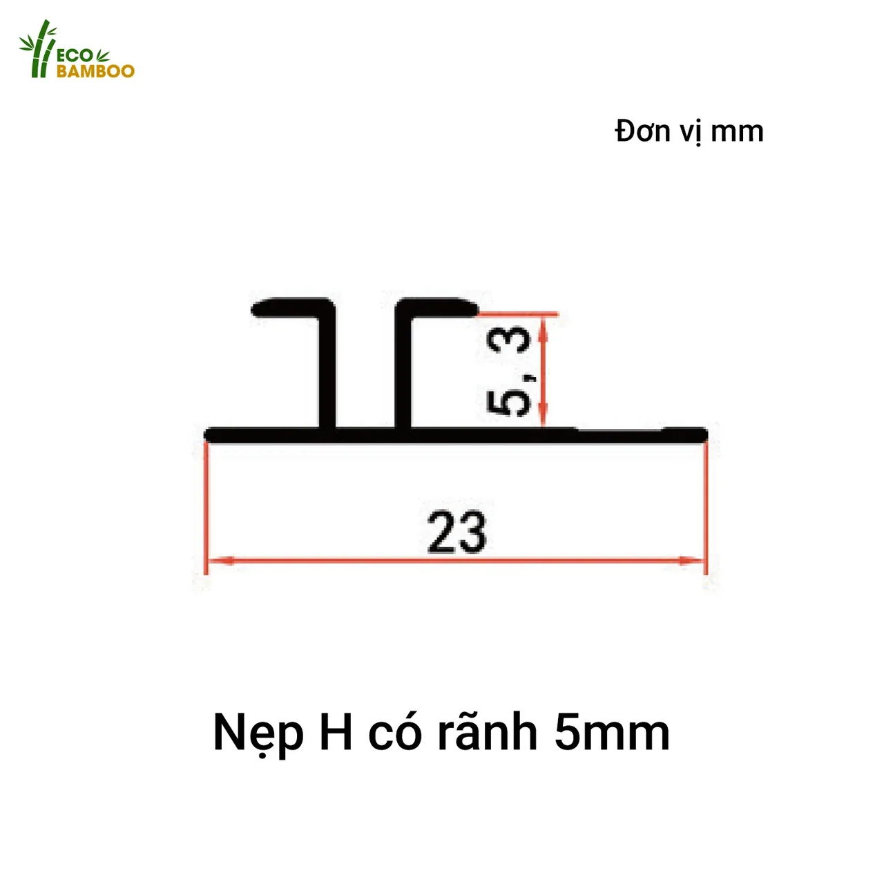 Nẹp H có rãnh -EBN85003-EBN55003-2 – Eco Bamboo