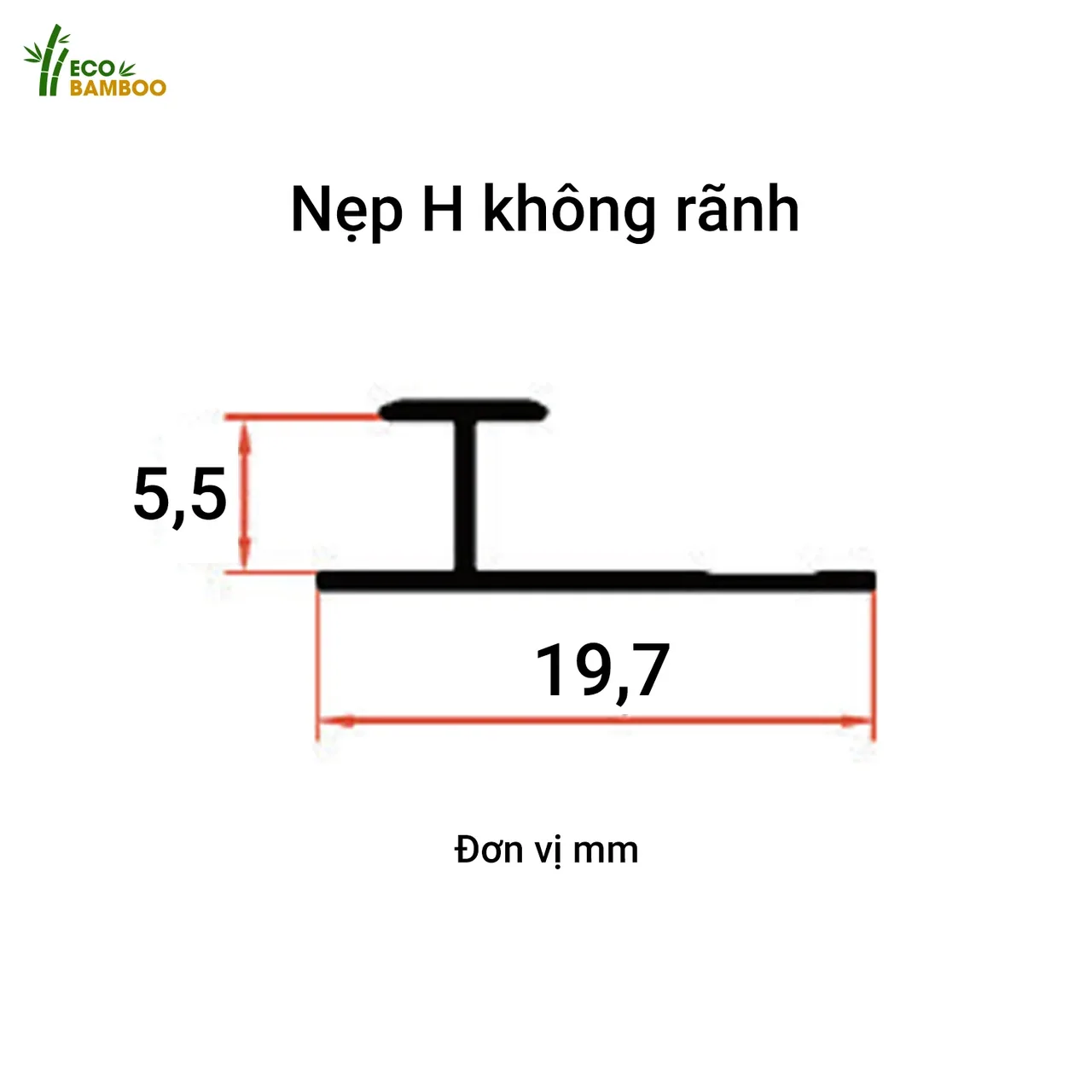 Nẹp H không rãnh -EBN85001-EBN55001-1 – Eco Bamboo
