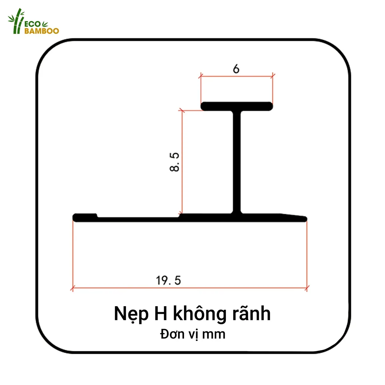 Nẹp H không rãnh -EBN85001-EBN55001-1 – Eco Bamboo