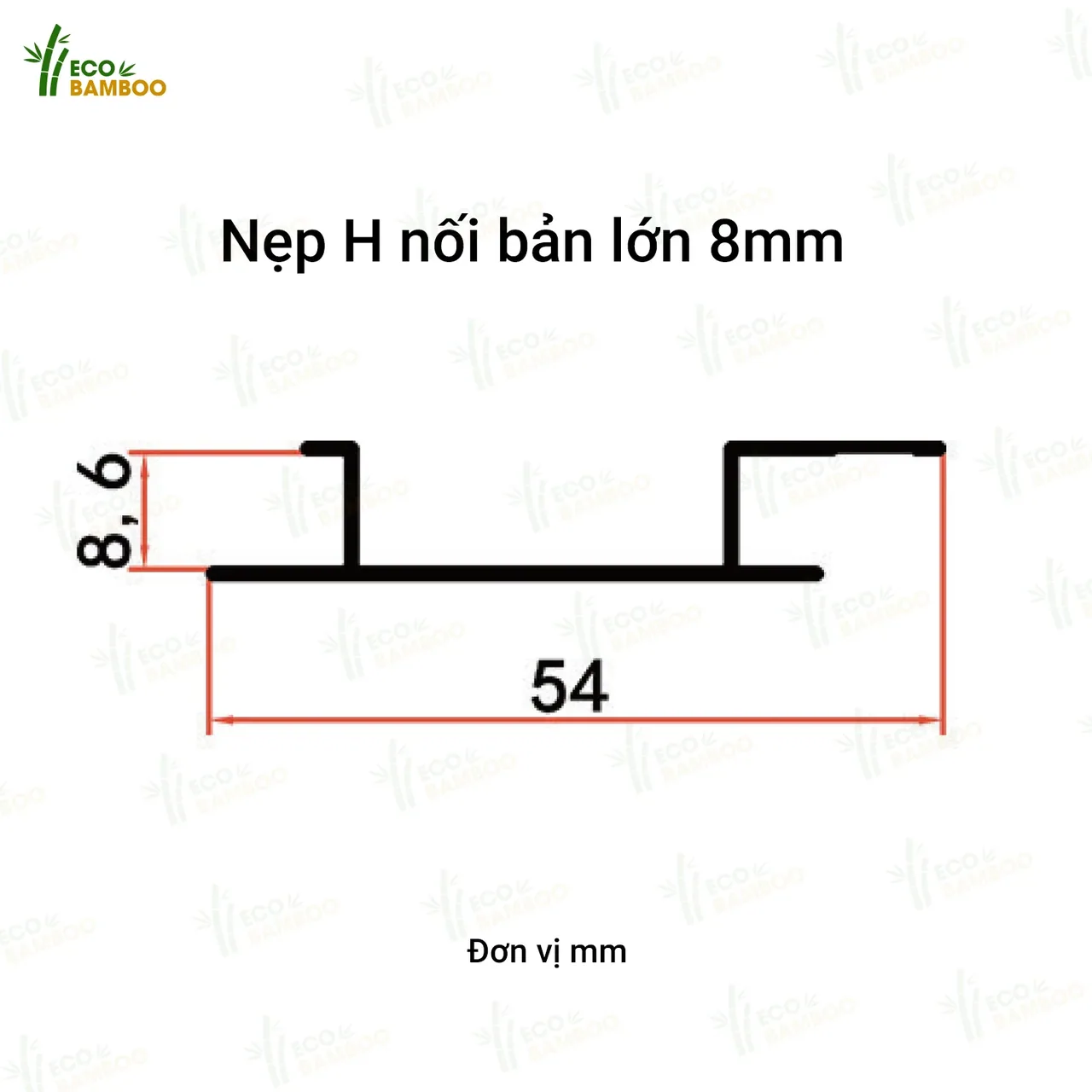 Nẹp H nối bản lớn-EBN85006-2 – Eco Bamboo