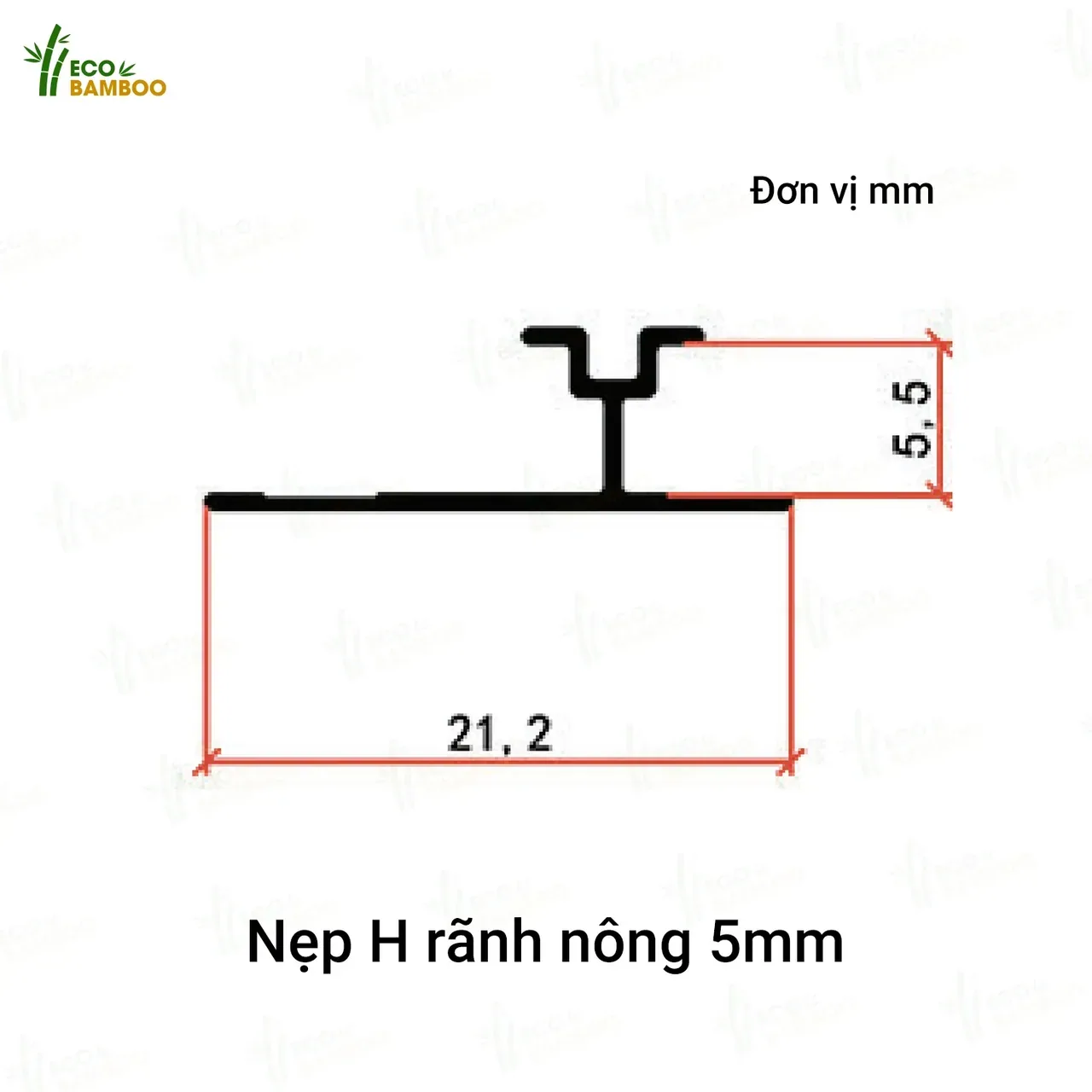 Nẹp H rãnh nông-EBN85004-EBN55004-2 – Eco Bamboo