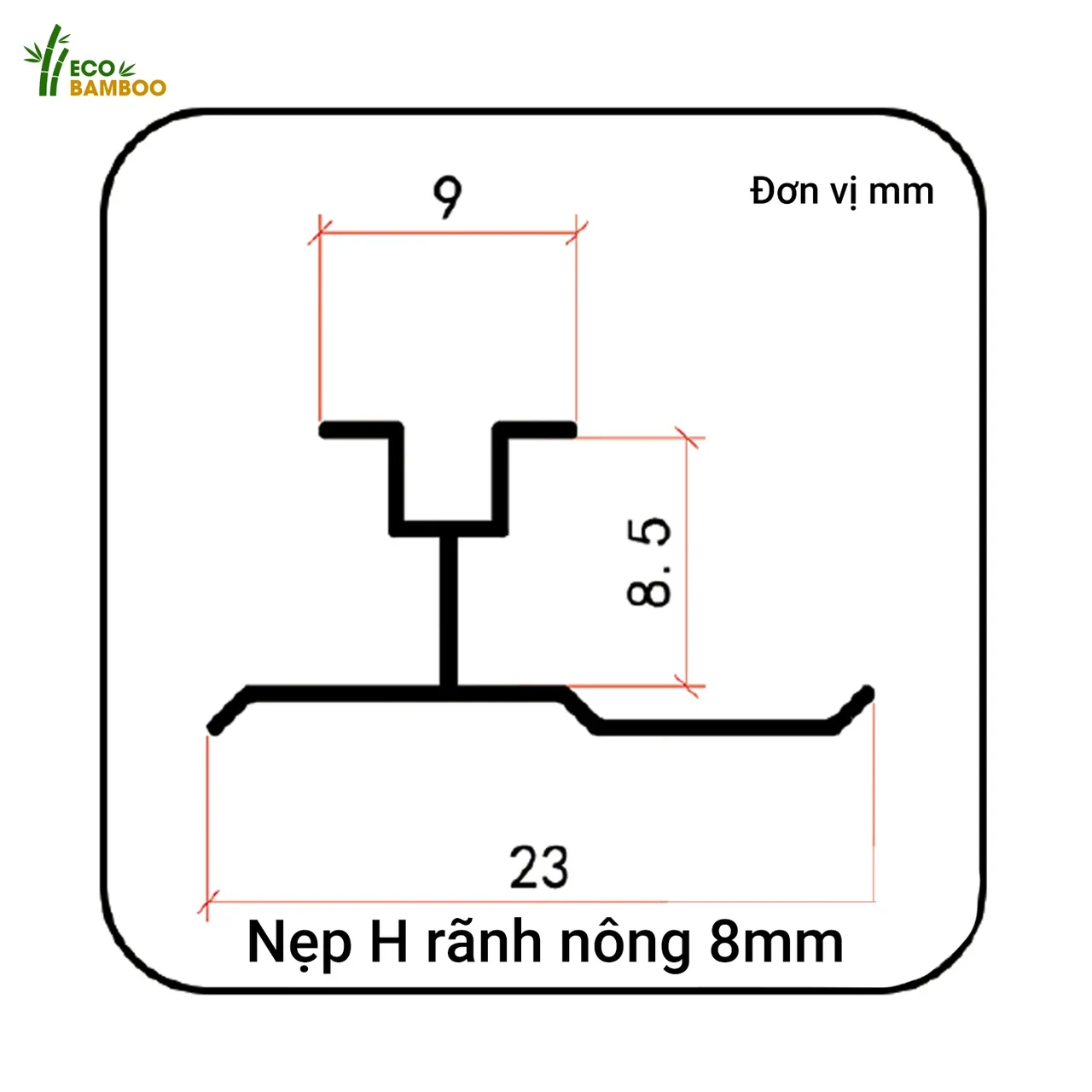 Nẹp H rãnh nông-EBN85004-EBN55004-2 – Eco Bamboo