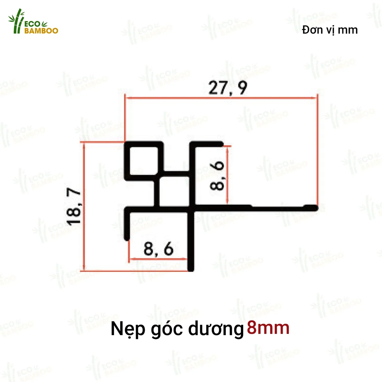 Nẹp góc dương -EBN86006-1 – Eco Bamboo