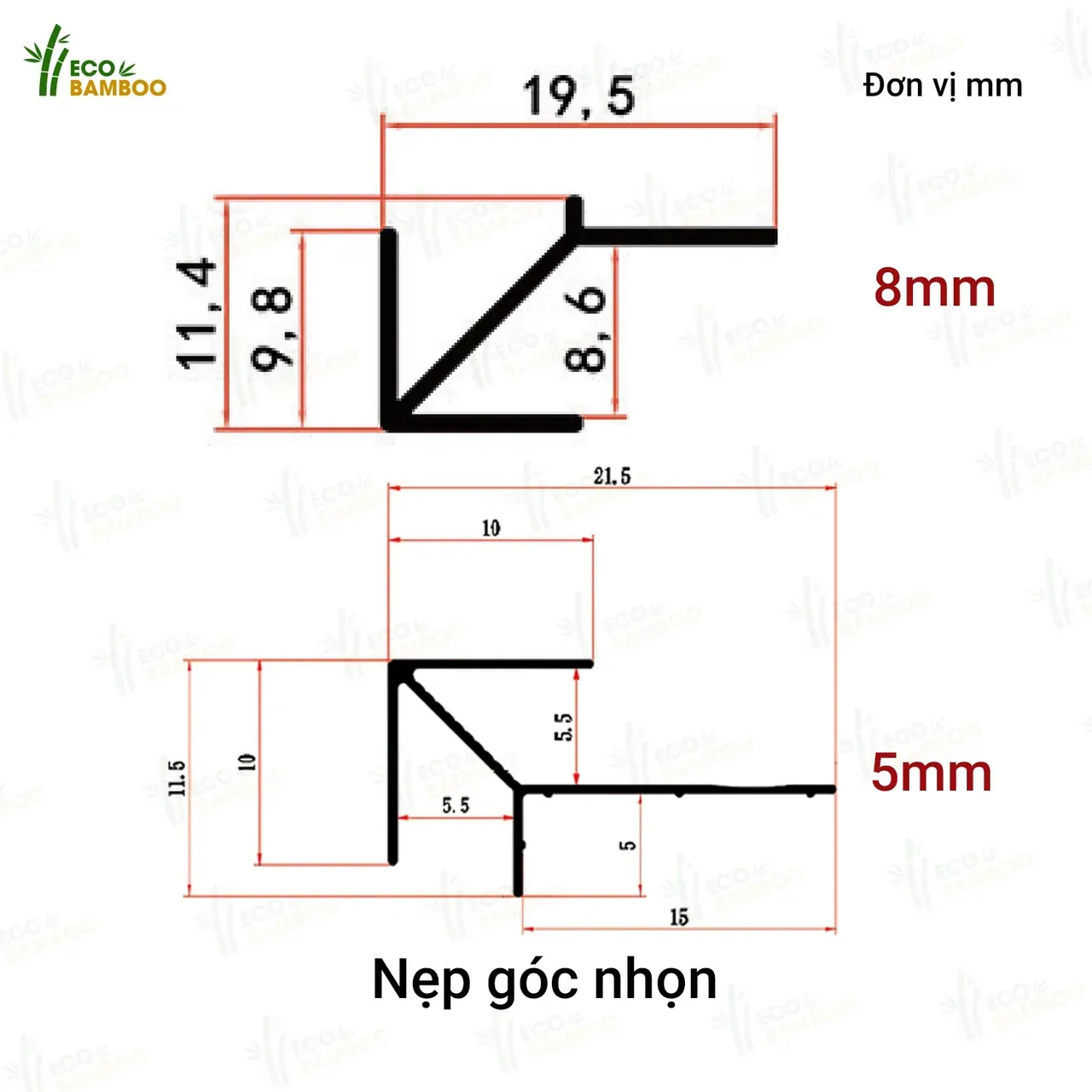 Nẹp góc nhọn -EBN86005-EBN56005-1 – Eco Bamboo