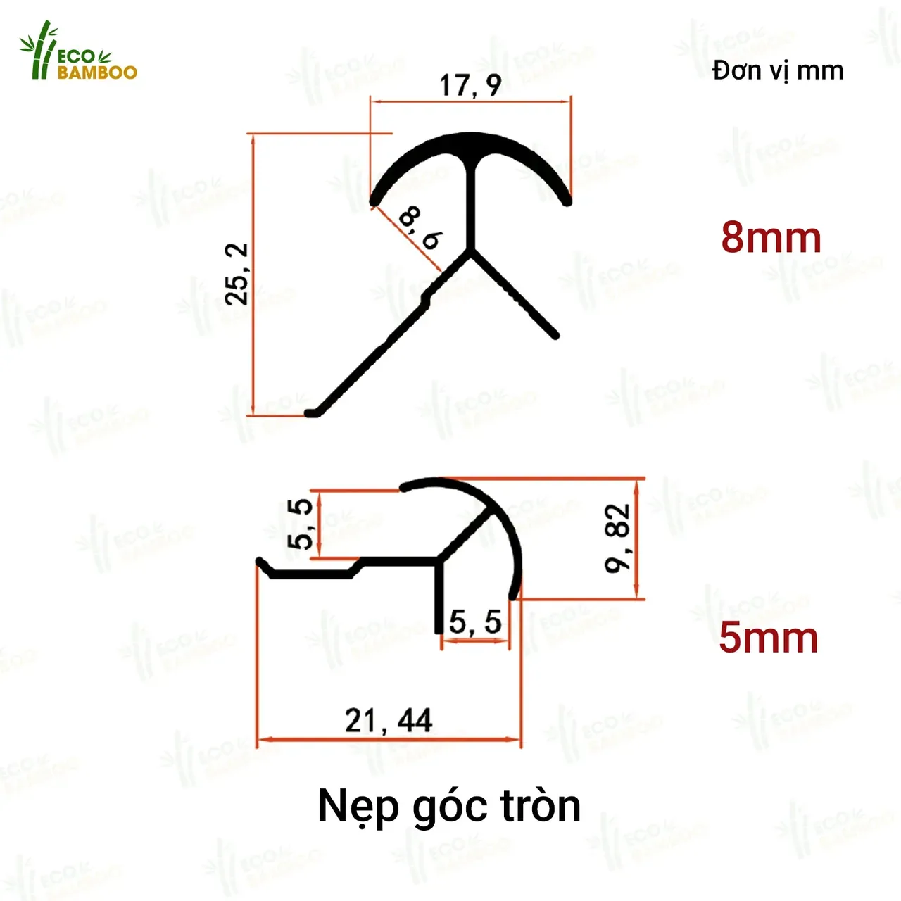 Nẹp góc tròn -EBN86004-EBN56004-1 – Eco Bamboo