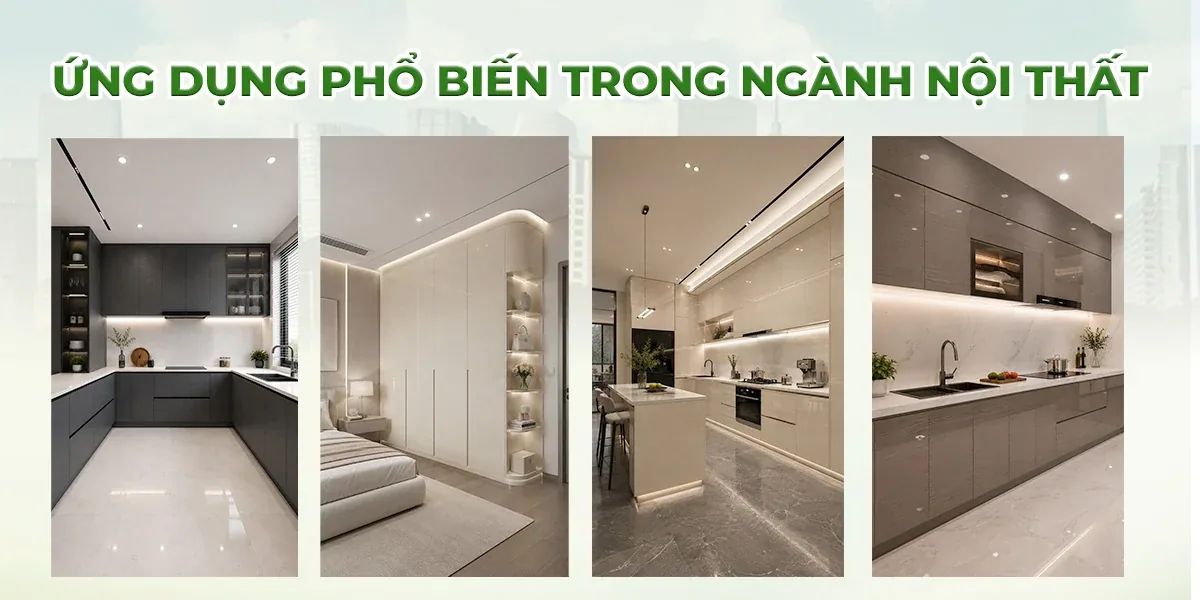 Các hạng mục nội thất dùng tấm than tre 17mm