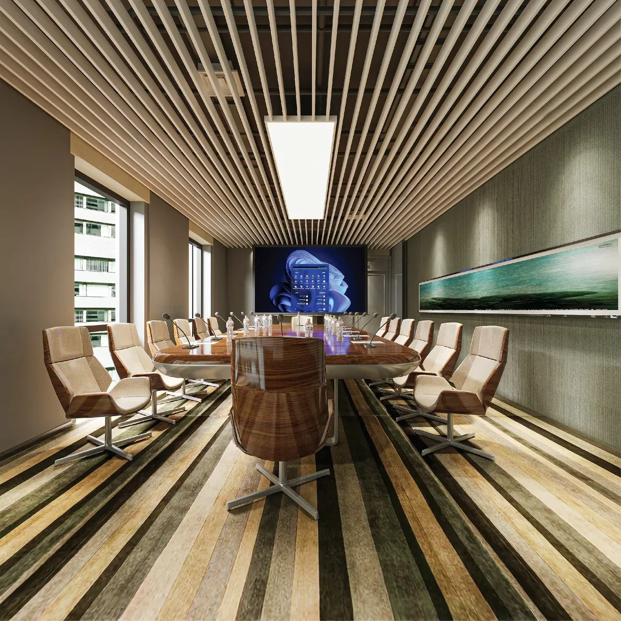 Ứng dụng tấm ốp than tre Eco Bamboo trong thiết kế thương mại : văn phòng, nhà hàng, khách sạn