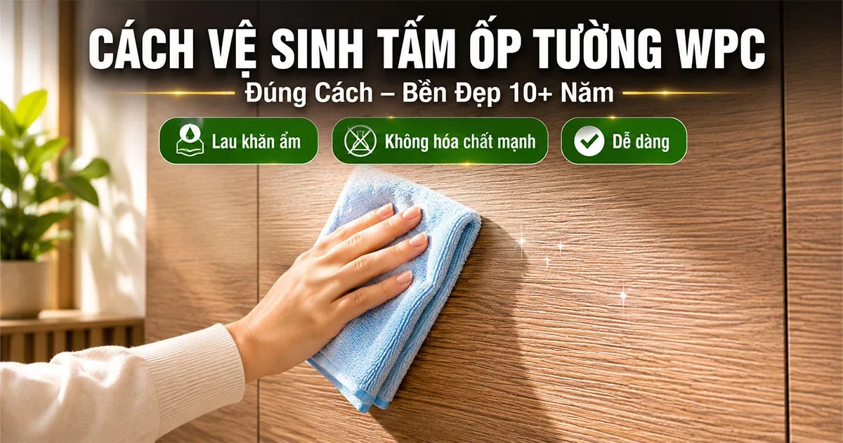 Cách Vệ Sinh Bảo Dưỡng Tấm Ốp Tường WPC Đúng Cách, Bền Đẹp 10+ Năm