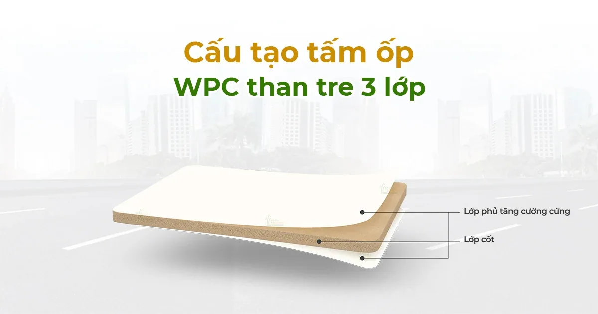 cấu tạo tấm ốp WPC than tre 3 lớp