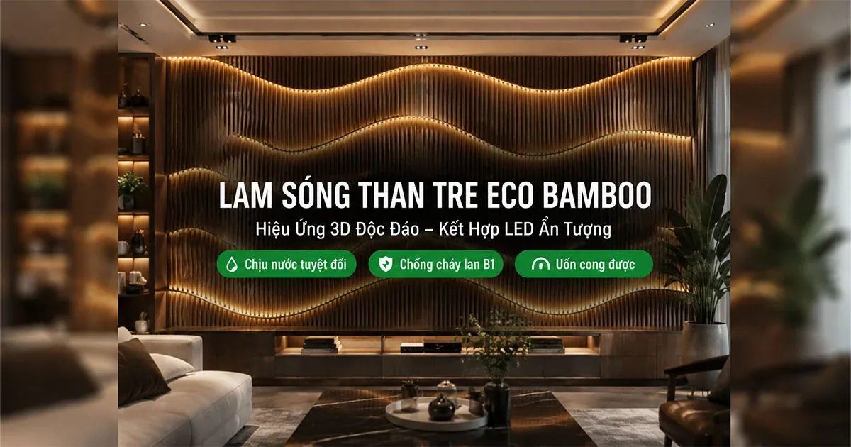 Lam Sóng Than Tre – Điểm Nhấn 3D Độc Đáo Cho Tường Và Trần Nhà