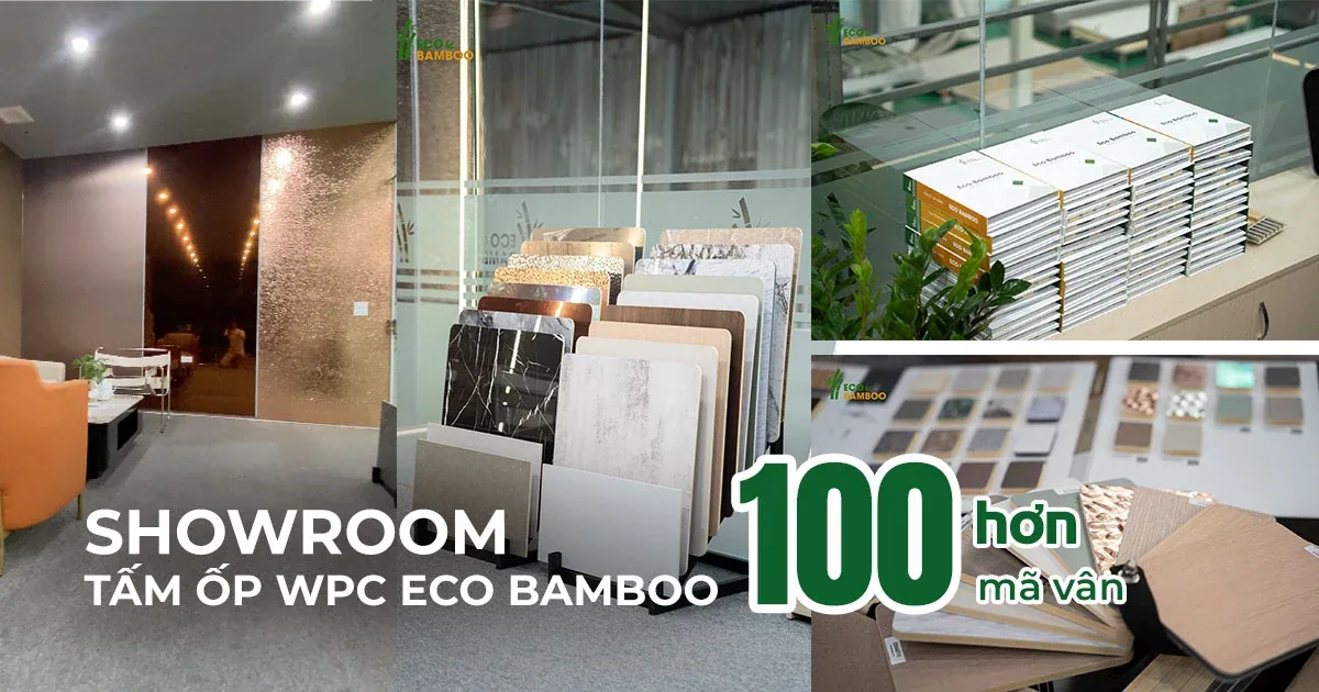 showroom tấm ốp WPC Eco Bamboo hơn 100 mã vân