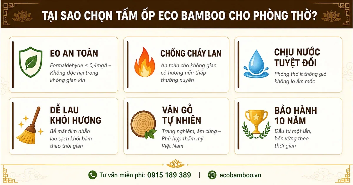 Vì sao tấm ốp WPC phù hợp với phòng thờ của người Việt