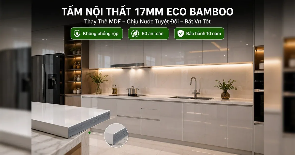 Tấm Nội Thất 17mm – Giải Pháp Đóng Tủ Bền Đẹp Thay Thế MDF, Gỗ Công Nghiệp