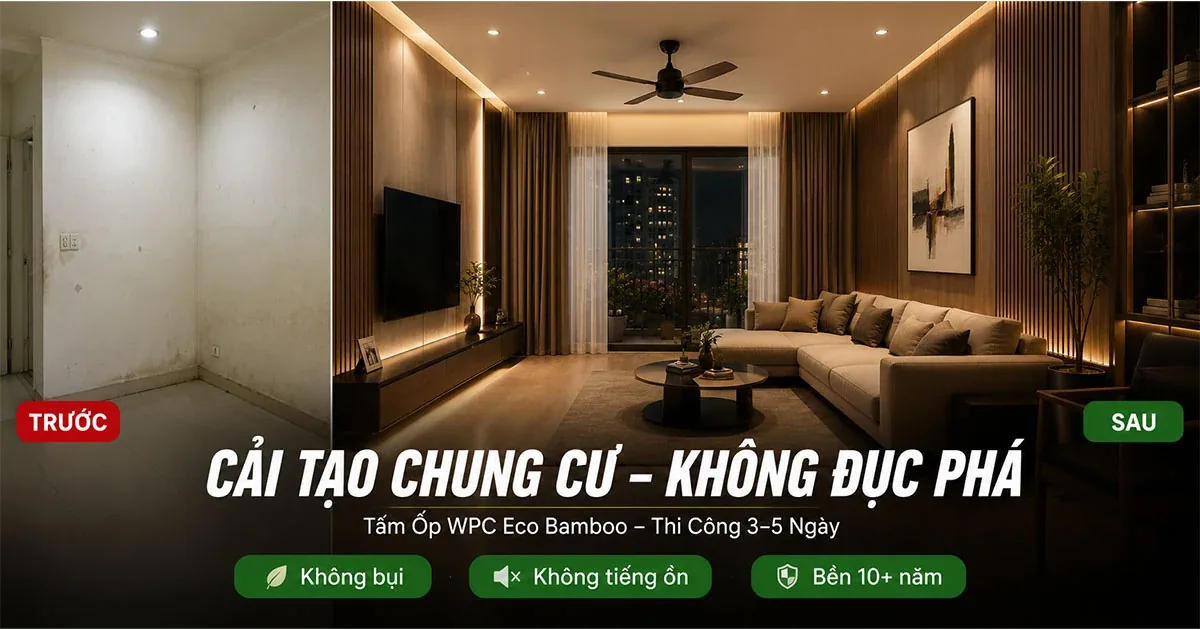 Tấm Ốp Tường Chung Cư Cải Tạo – Giải Pháp Nhanh, Không Đục Phá, Đẹp Bền