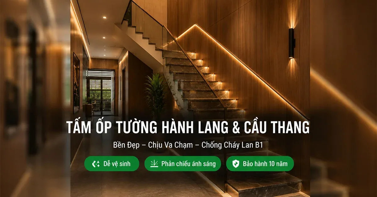 Tấm Ốp Tường Hành Lang, Cầu Thang – Bền Đẹp Cho Khu Vực Qua Lại Nhiều