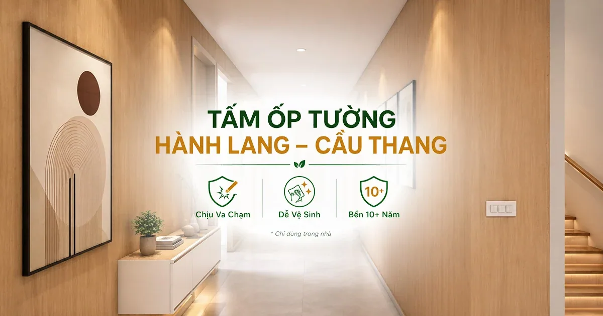 Tấm Ốp Tường Hành Lang Cầu Thang – Giải Pháp Bền Đẹp Cho Không Gian Kết Nối