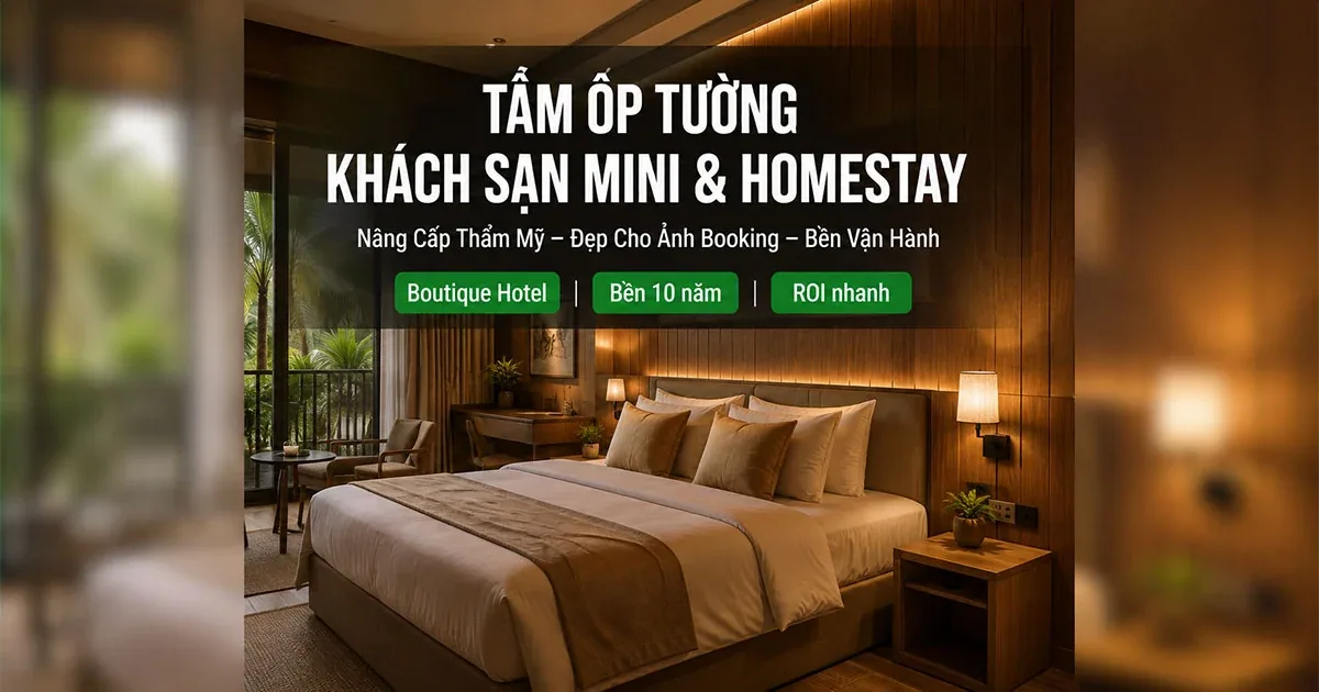 Tấm Ốp Tường Khách Sạn Mini, Homestay – Nâng Cấp Thẩm Mỹ, Tối Ưu Chi Phí Vận Hành