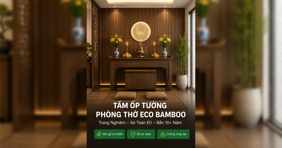 Tấm Ốp Tường Phòng Thờ – Trang Nghiêm, An Toàn, Bền Đẹp Cho Không Gian Thờ Cúng