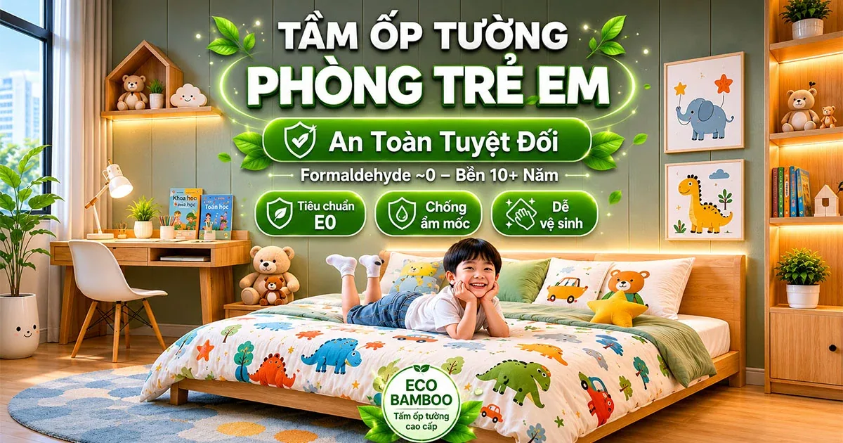 Tấm ốp tường phòng trẻ em – chọn vật liệu an toàn cho bé